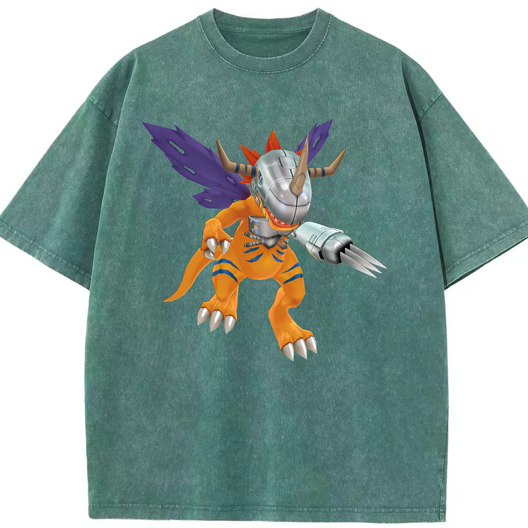 （画像用） Digimon デジタルモンスター/デジモン 綿100% ヴィンテージ風 半袖Tシャツ（フロントプリント）